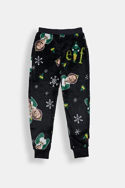 Youth Elf Plush Pajama Pant - Black /