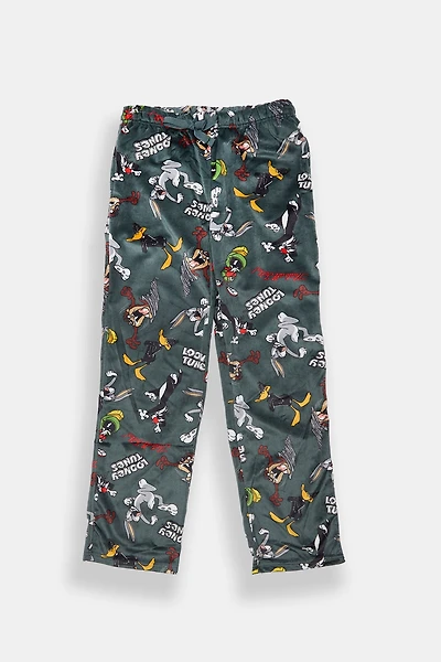 Youth Looney Tunes Silky Fleece Pajama Pants - Green /