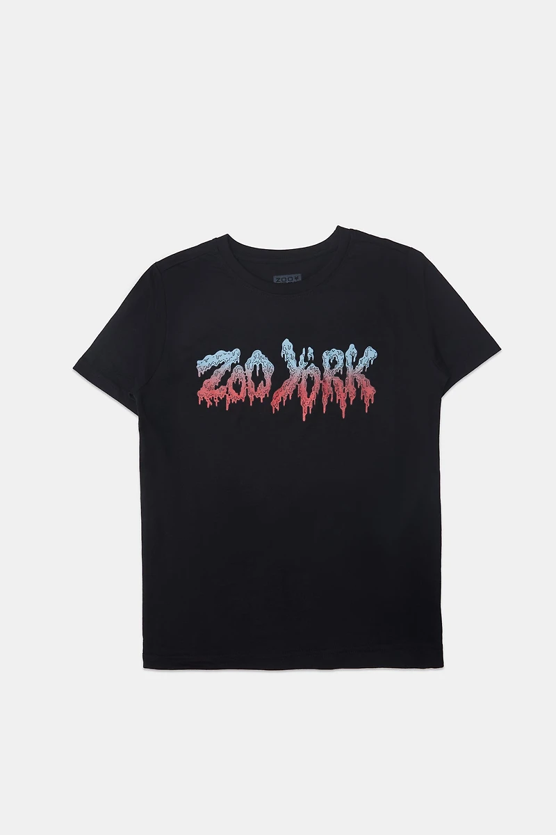 Zoo York Youth Drip Logo T-Shirt - Black /