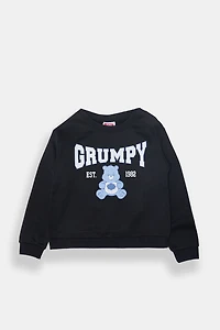 Girls Grumpy Care Bears Graphic Sweatshirt - Black /