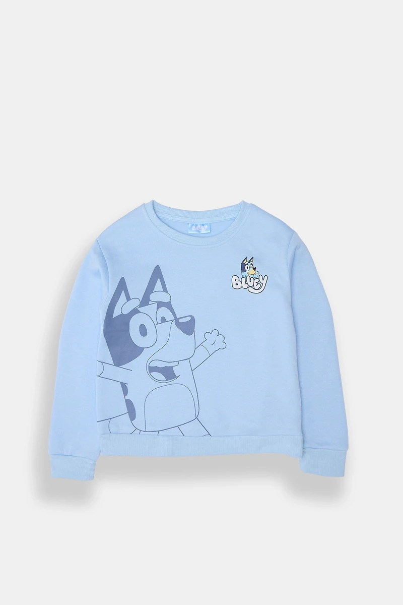 Girls Bluey Graphic Sweatshirt - Light Blue /