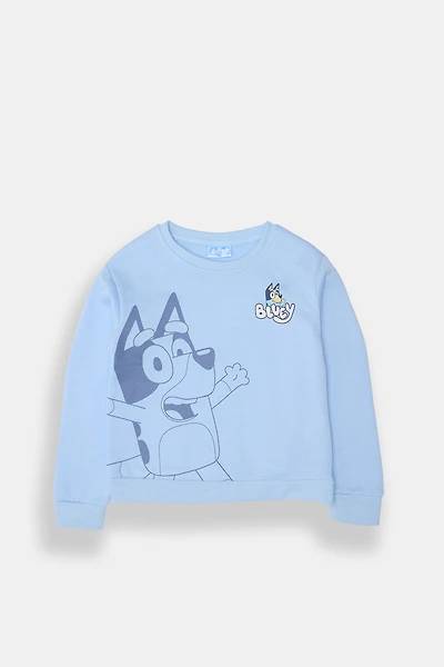 Girls Bluey Graphic Sweatshirt - Light Blue /