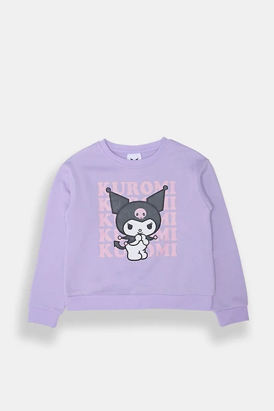 Girls Kuromi Graphic Sweatshirt - Lilac /