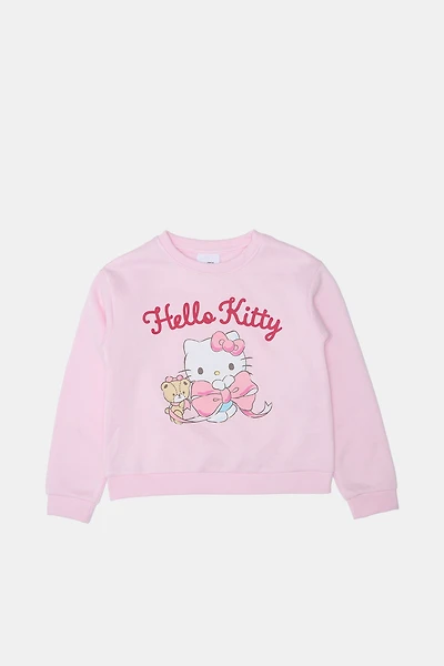 Girls Hello Kitty Graphic Sweatshirt - Light Pink /