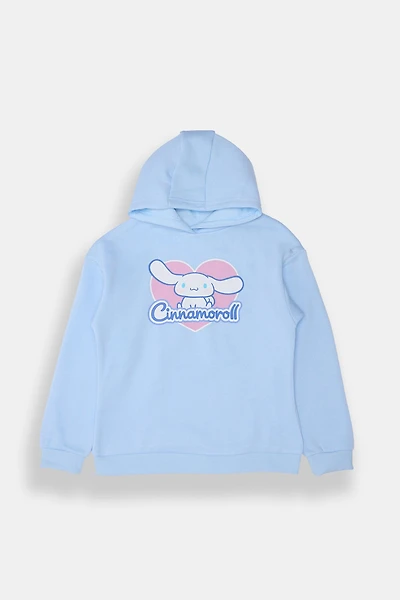 Girls Cinnamoroll Heart Graphic Hoodie - Light Blue /