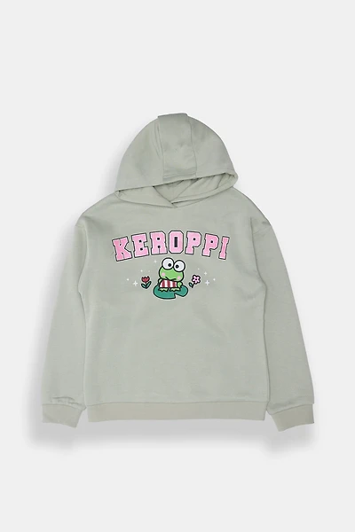 Girls Keroppi Graphic Hoodie - Sage /
