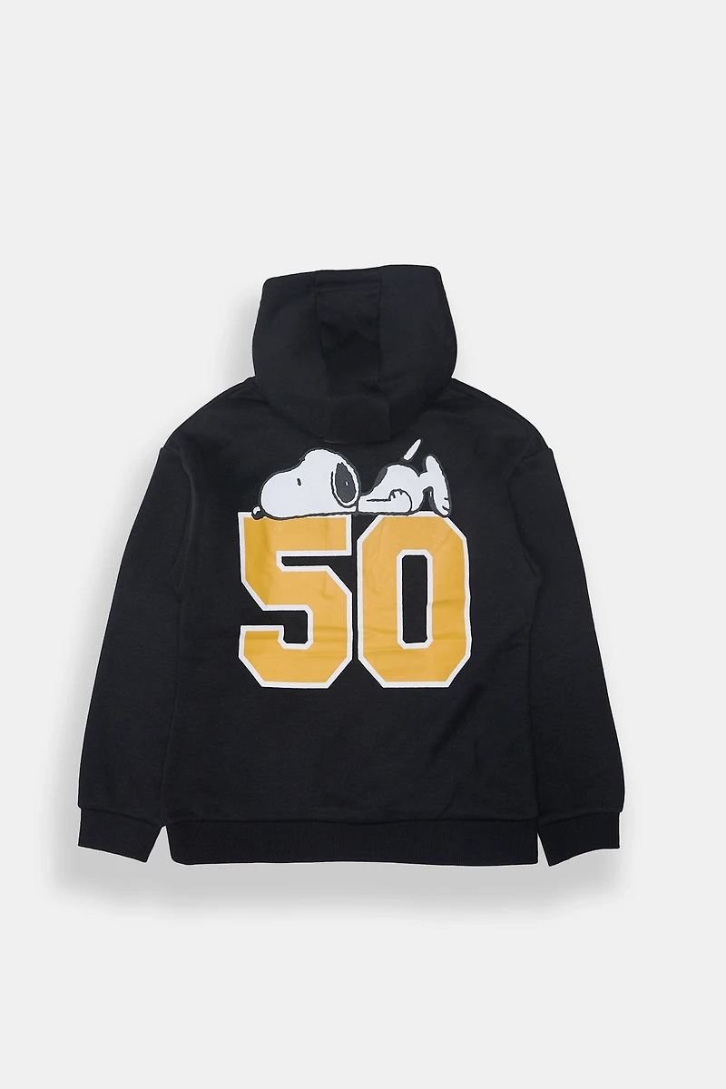 Girls Peanuts 50 Graphic Hoodie - Black /