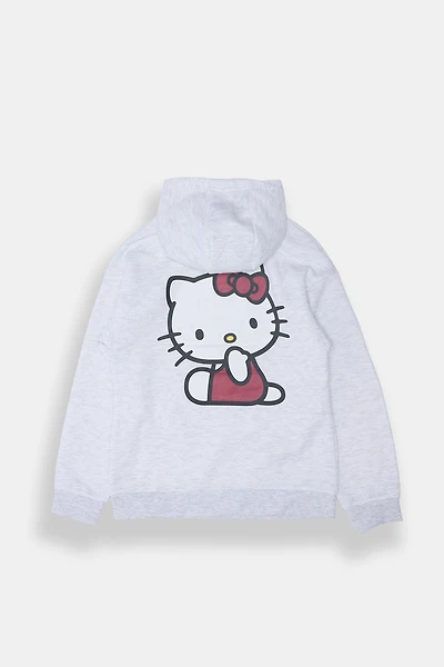 Girls Hello Kitty Bow Graphic Hoodie - Heather Grey /