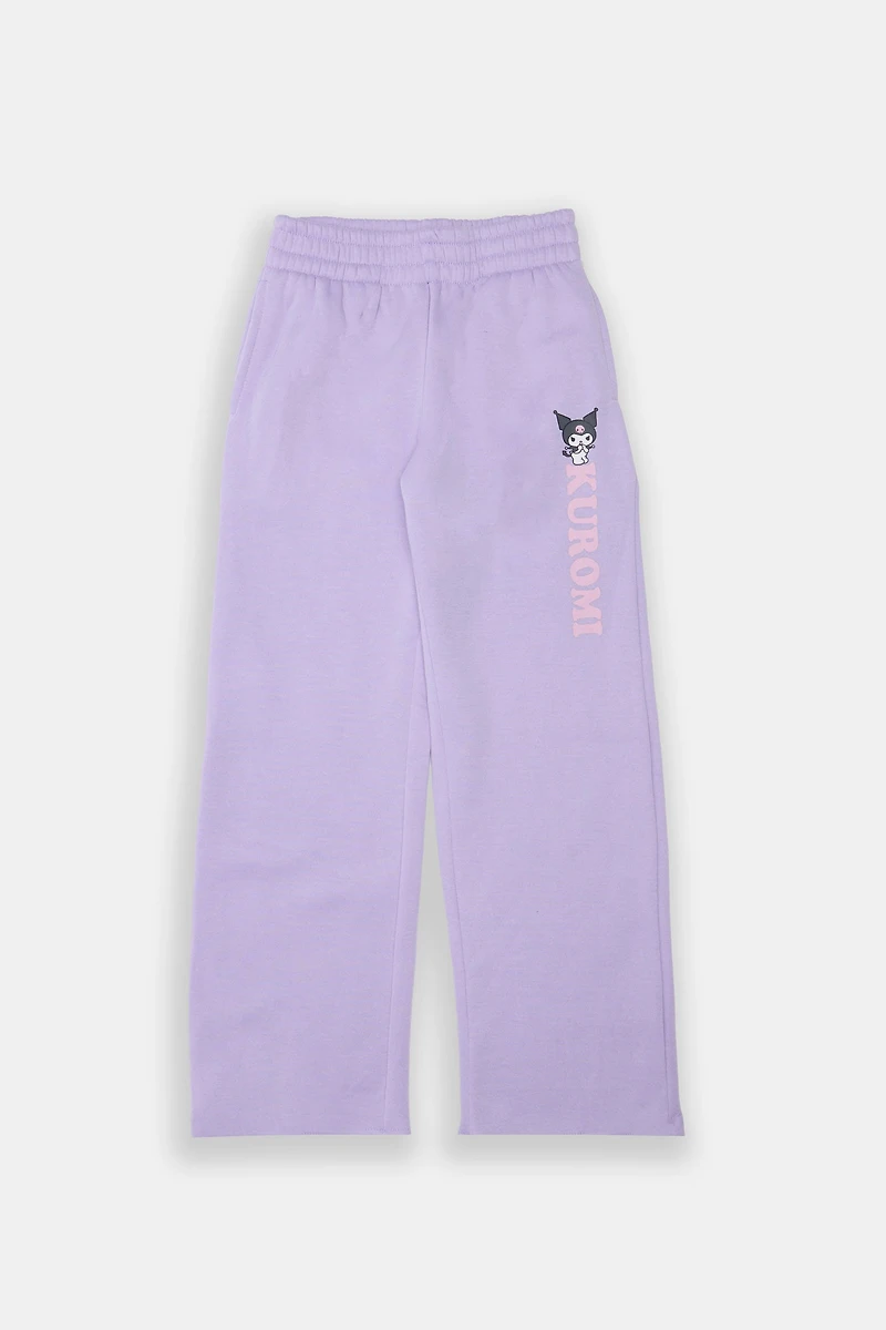 Girls Kuromi Wide-Leg Sweatpant - Lilac /