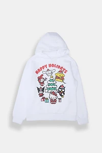 Girls Hello Kitty Happy Holidays Hoodie - White /