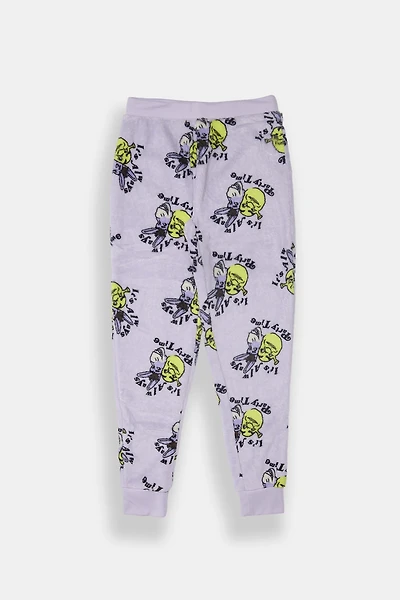 Girls Shrek Plush Pajama Pant - Lilac /