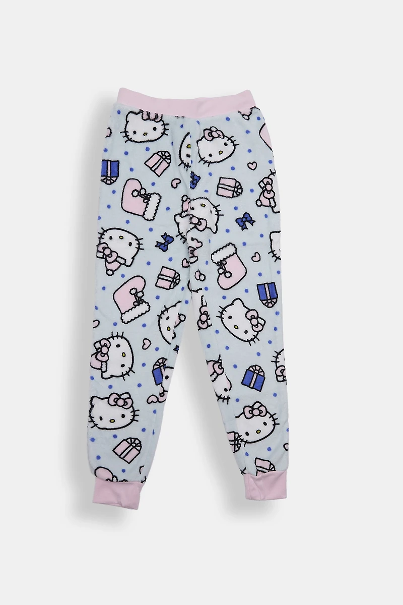 Girls Hello Kitty Gifts Plush Pajama Pant - Blue /