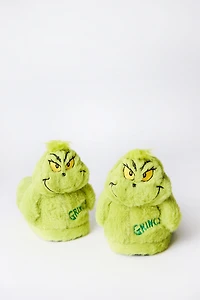 Girls' The Grinch Stuffed Plush Slippers - Neon Green /