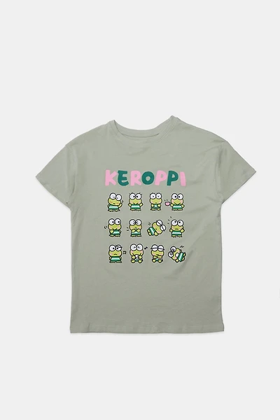 Girls Keroppi Graphic T-Shirt - Sage /