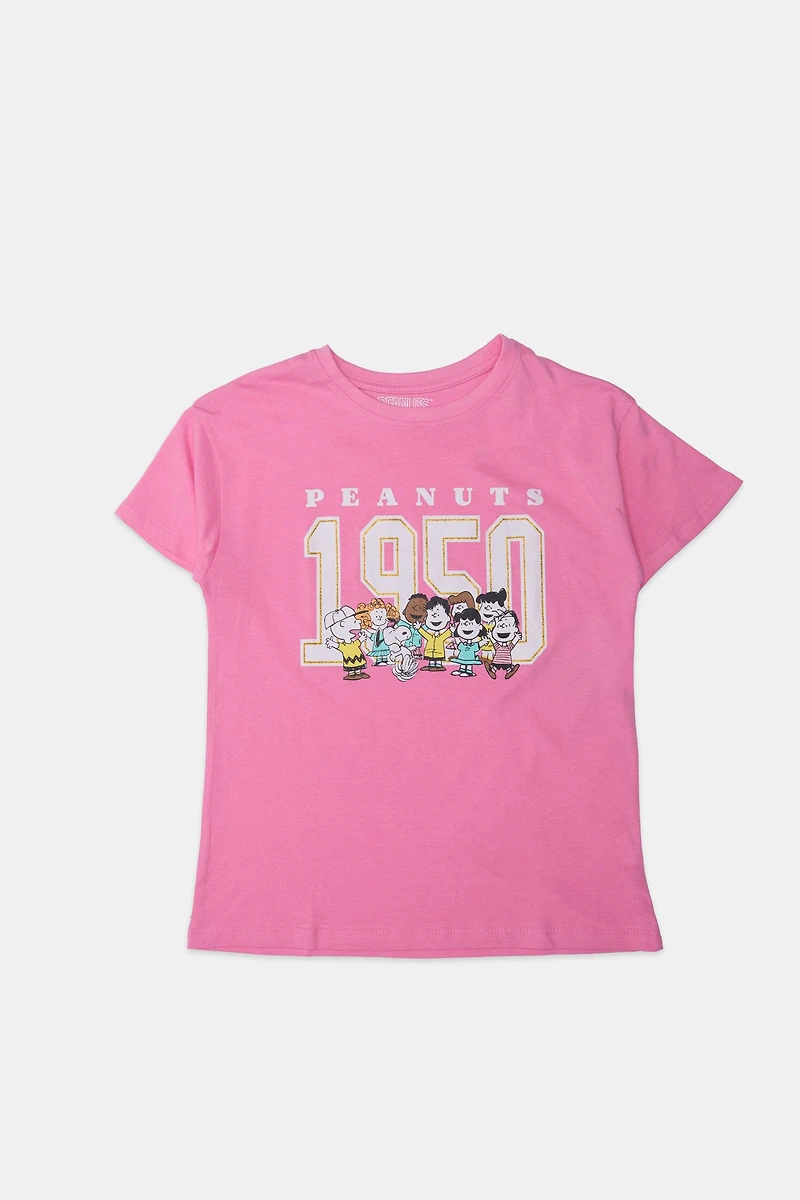 Girls Peanuts 1950 Graphic T-Shirt - Pink /