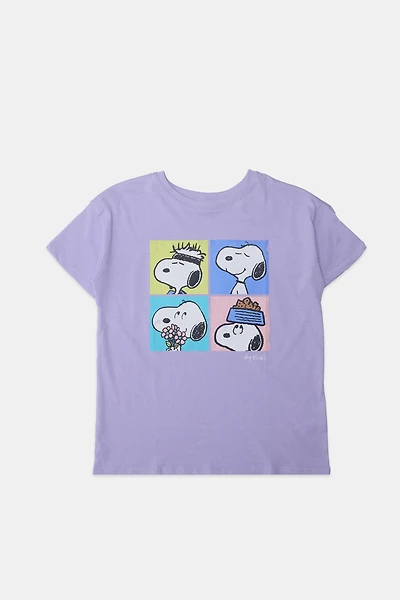 Girls Peanuts Snoopy Graphic T-Shirt - Lilac /