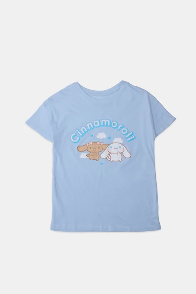 Girls Cinnamoroll Clouds Graphic T-Shirt - Light Blue /