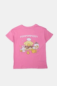 Girls Pompompurin Graphic T-Shirt - Pink /