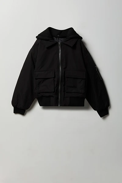 Youth Hooded Bomber Jacket - /