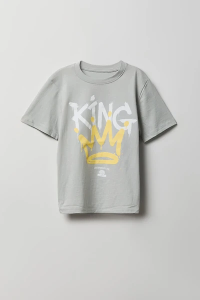 Youth King Graffiti Graphic Tee - Grey Blue /