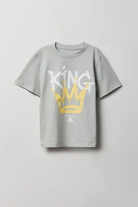 Youth King Graffiti Graphic Tee - Grey Blue /