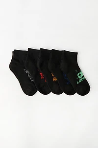 Youth Gamer Ankle Socks 5-Pack - Black / O/S