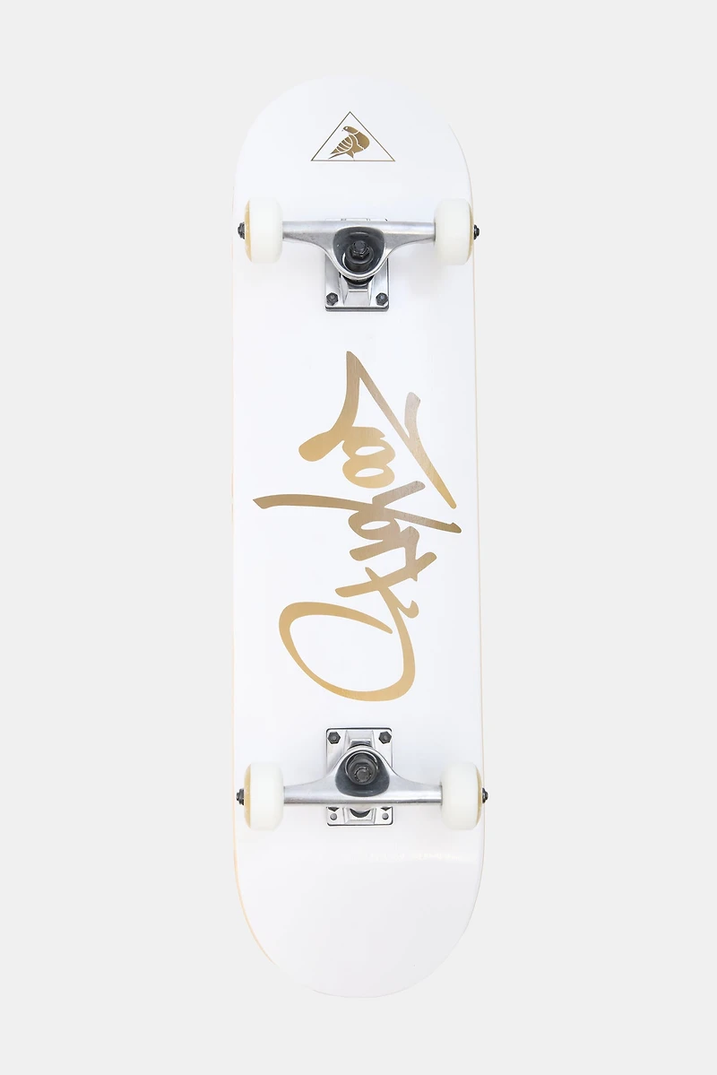 Zoo York White Script Logo Skateboard 8" - White / 8