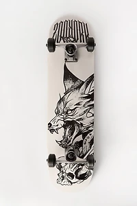 Zoo York Wolf Sketch Skateboard 7.75" - Black with White / 7.75