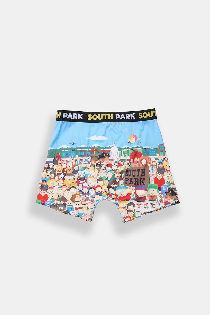 South Park Crowd Printed Boxer Briefs - Blue /