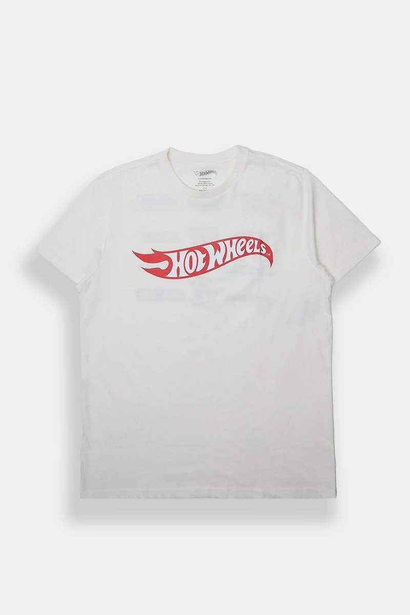 Mens Hot Wheels Graphic Tee - White /