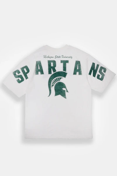Mens Michigan State University Spartans Oversized Tee - White /