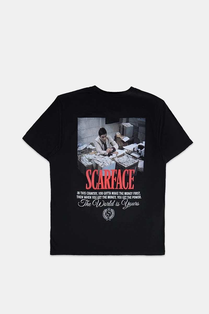Mens Scarface Money Graphic T-Shirt - Black /