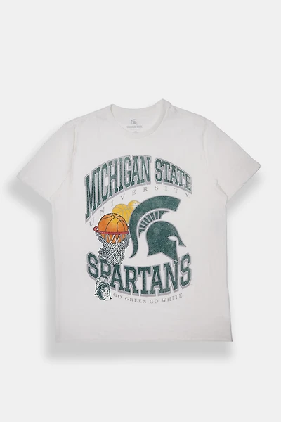 Mens Michigan State Spartans Net Oversized Tee - White /