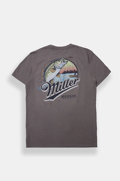 Miller High Life Fishing Graphic Tee - Charcoal /