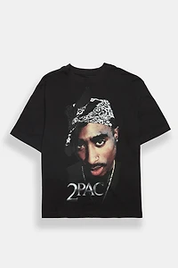 2Pac Oversized Graphic Tee - Black /