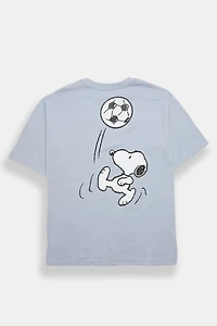 Peanuts Snoopy Soccer Graphic Oversized Tee - Blue /