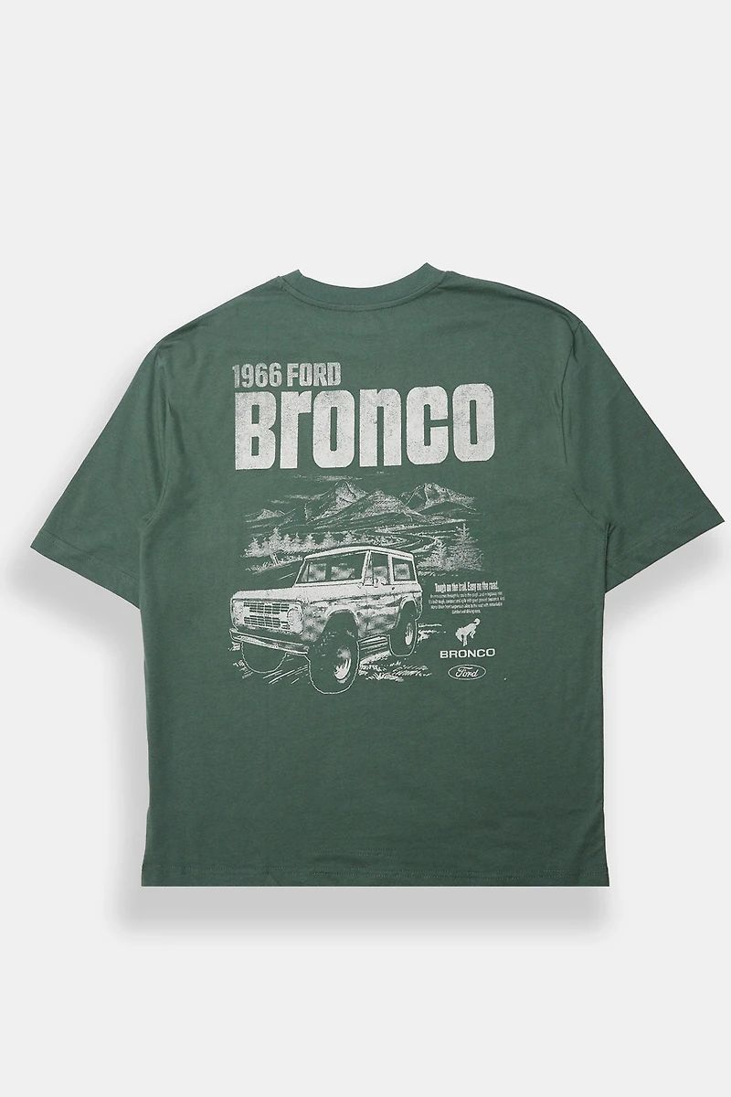 Ford Bronco 1966 Graphic Oversized Tee - Green /