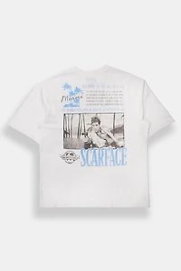 Scarface Tony Montana Graphic Oversized Tee - White /