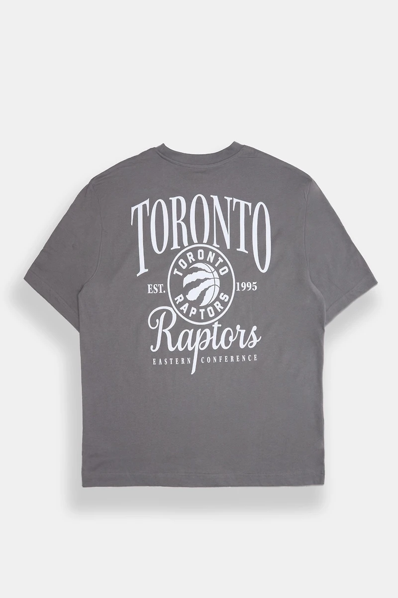 Toronto Raptors Embroidered Graphic Oversized Tee - Charcoal /