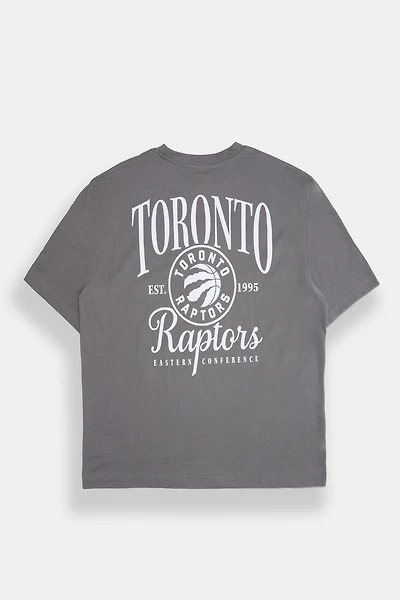 Toronto Raptors Embroidered Graphic Oversized Tee - Charcoal /