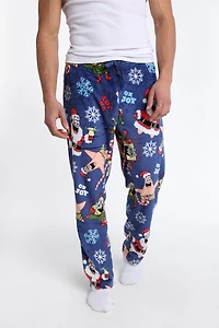 Mens SpongeBob Oh Joy Plush Pajama Pant - Blue /