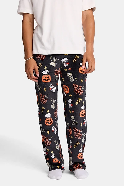 Spooky Snoopy Plush Pajama Pants - Black /