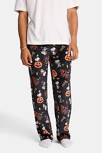 Spooky Snoopy Plush Pajama Pants - Black /