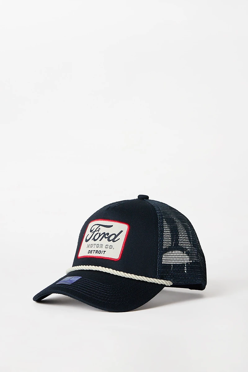 Ford Patch Embroidered Trucker Cap - Navy / O/S