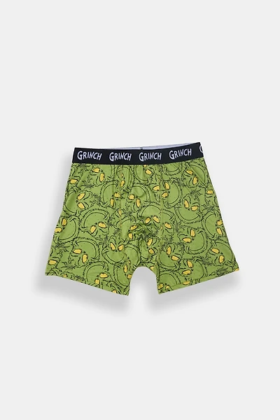 Mens The Grinch Faces Boxer Brief - Green /
