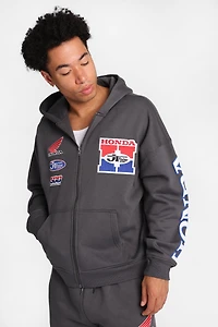 Honda Racing Graphic Zip-Up Hoodie - Dark Grey /