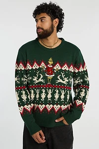 Mens The Grinch Holiday Graphic Sweater - Dark Green /