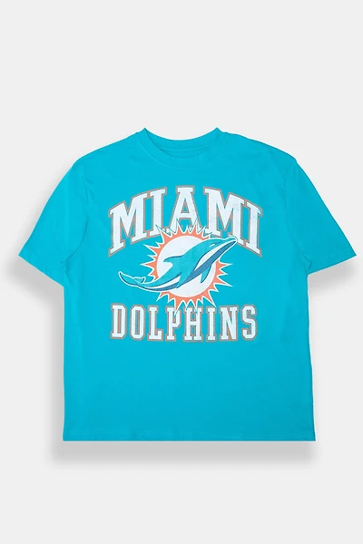 Mens Miami Dolphins Oversized T-Shirt - Light Blue /