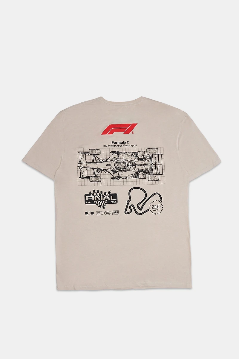 Mens Formula 1 Final Lap T-Shirt - Natural /