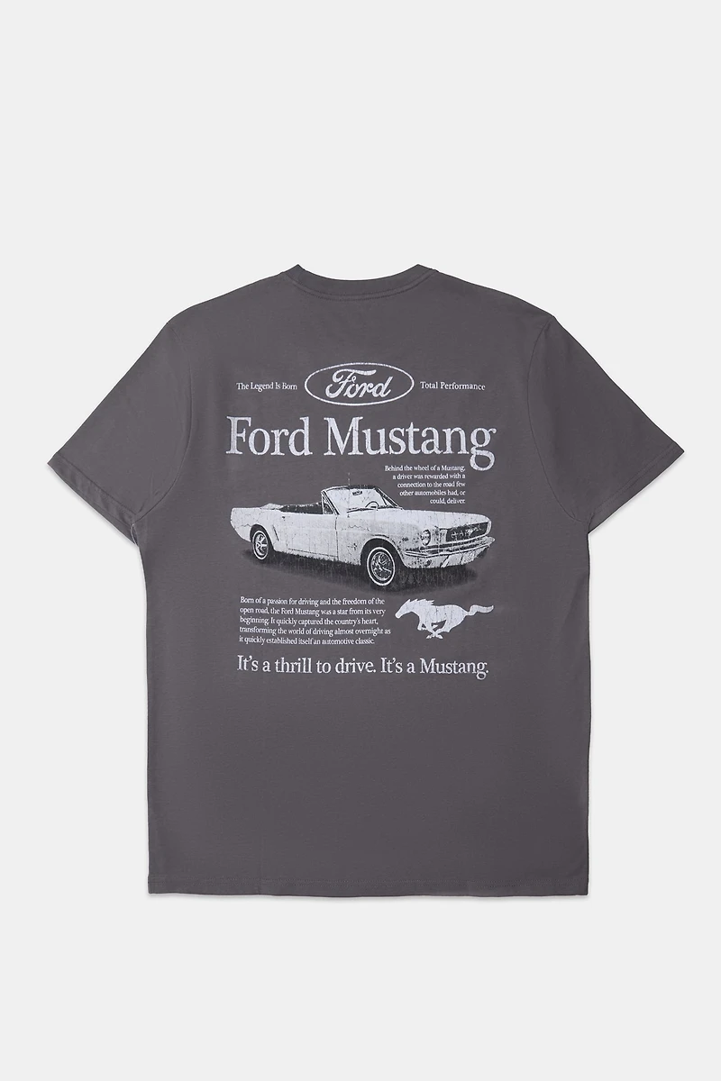 Mens Ford Mustang Graphic T-Shirt - Heather Grey /